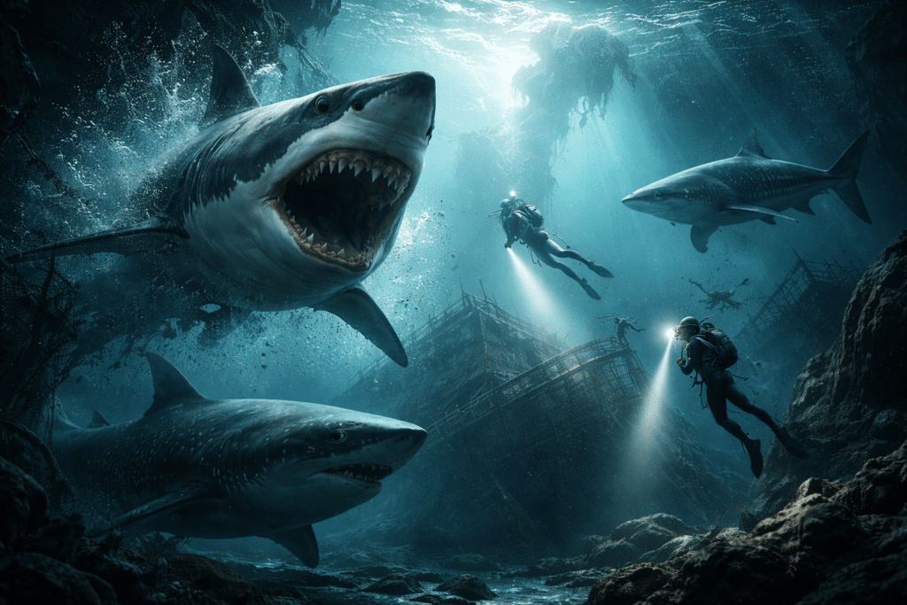 Morski psi, velika bijela psina i kitopsina u stvarnosti i na ekranu